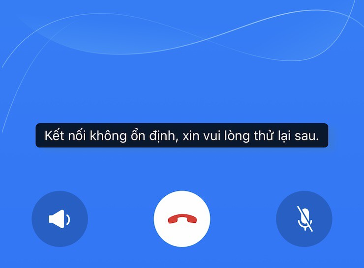 Thông báo "Kết nối không ổn định" khi gọi điện qua Zalo.