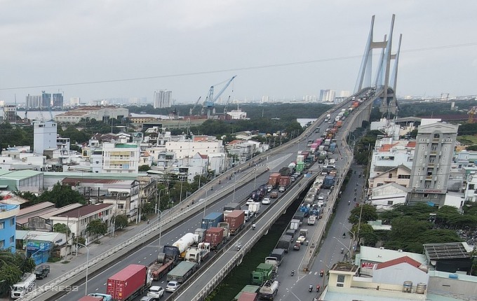 Cầu Phú Mỹ hướng TP Thủ Đức sang quận 7. Ảnh: Gia Minh
