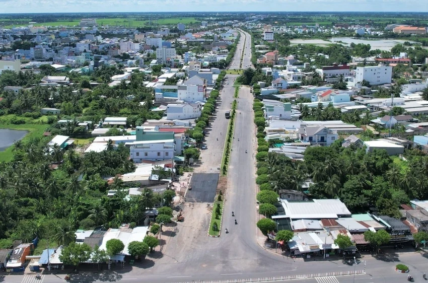 Một góc thành phố Bạc Liêu nhìn từ trên cao. Ảnh: CTV