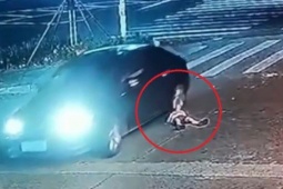 Media - Clip: Nằm giữa đường, bé trai suýt bị ô tô cán trúng đầu
