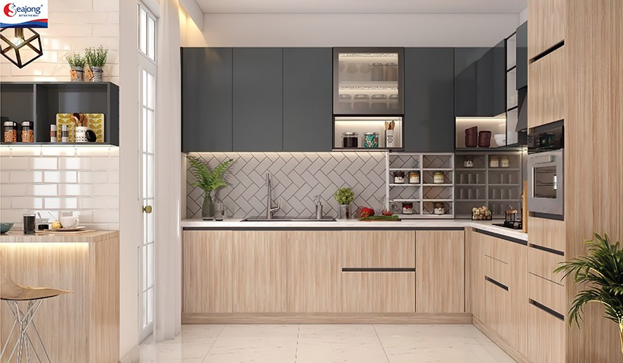 Nội thất bếp tinh tế chất lượng cao giúp đảm bảo hiệu năng cho người sử dụng.