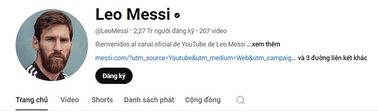 Kênh YouTube của L. Messi đã lập được khoảng 13 năm.