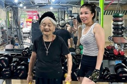 Cụ bà 96 tuổi chăm tập gym