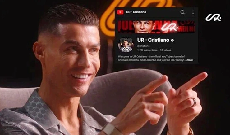 Kênh Youtube của Ronaldo có sức hút lớn