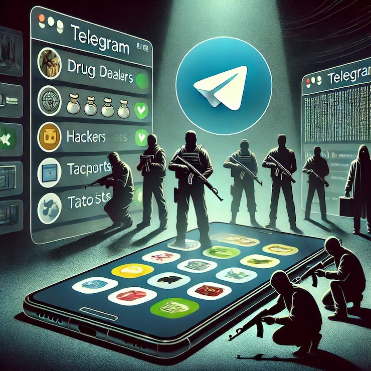 Telegram đang trở thành "thiên đường" cho các hoạt động tội phạm mạng​. (Ảnh minh họa: A.I)