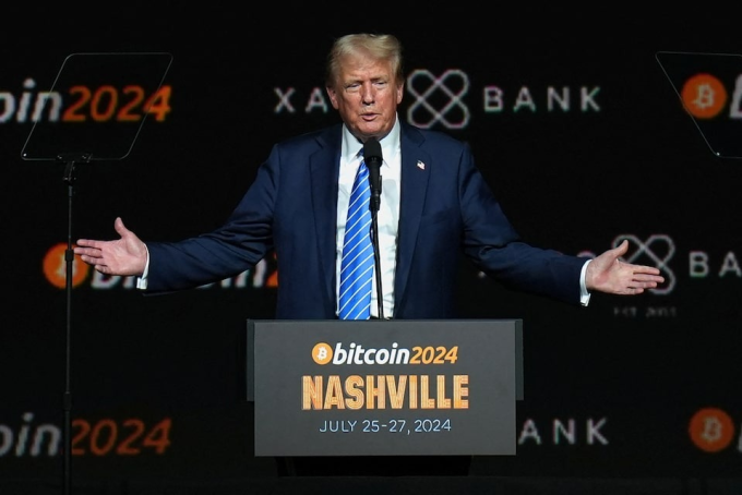 Cựu tổng thống Mỹ Donald Trump trong sự kiện Bitcoin 2024 ngày 27/7 ở Nashville (Mỹ). Ảnh: Reuters