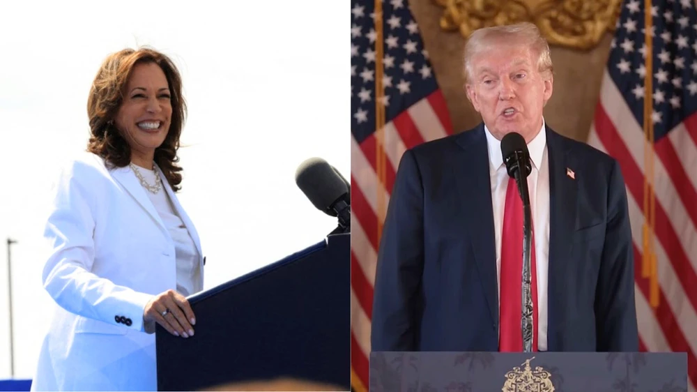 Nữ Phó Tổng thống Mỹ Kamala Harris và cựu Tổng thống Donald Trump. Ảnh: REUTERS