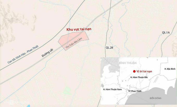 Nơi xảy ra tai nạn. Đồ họa: Đăng Hiếu