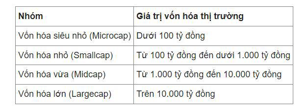 Phân loại công ty niêm yết theo vốn hóa thị trường - 1