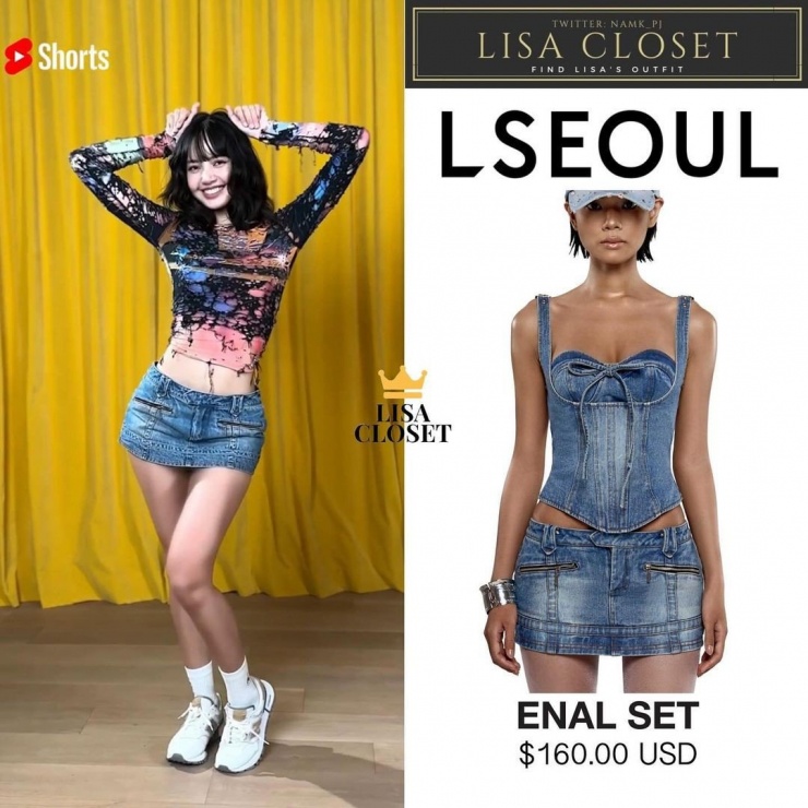 Trước đó, Lisa BLACKPINK cũng từng mặc một chiếc chân váy denim với kiểu dáng tương tự đến từ thương hiệu Việt L Seoul để quảng bá ca khúc mới New Woman, có giá 2,2 triệu đồng. Vài phút sau khi "in tư" trang phục được công bố, trang web của nhà mốt Việt ghi nhận tình trạng "quá tải", "cháy hàng".