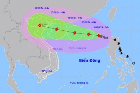 Bão số 3 dự kiến mạnh cấp 14, giật cấp 17, hướng vào Vịnh Bắc Bộ