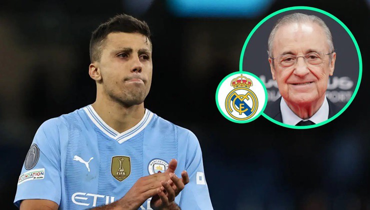 Chủ tịch&nbsp;Perez muốn đưa Rodri về Real Madrid vào mùa hè 2025