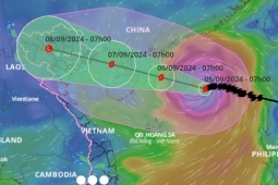 Bão số 3 mạnh lên thành siêu bão, mạnh cấp 16 với sức gió 184-201km/giờ, giật trên cấp 17