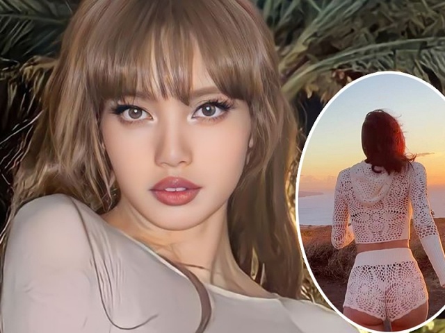 Lisa diện đồ ren hở vòng ba