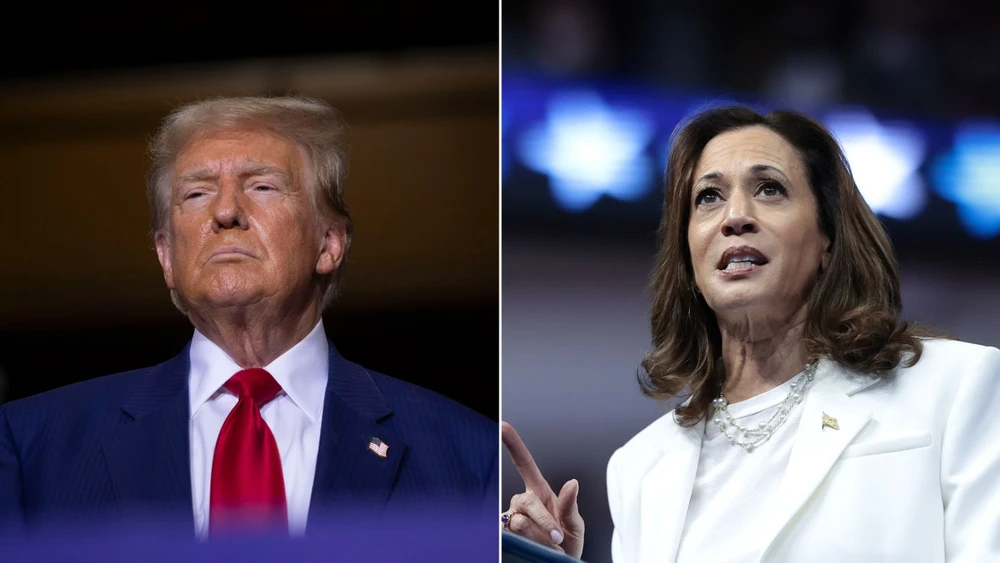 Tổng thống Mỹ Donald Trump và Phó Tổng thống Mỹ Kamala Harris. Ảnh: CNN