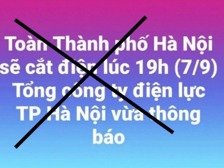 Thông tin cắt điện toàn Hà Nội vào tối nay vì bão Yagi là tin giả