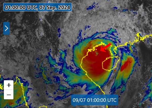 Mắt bão Yagi tan dần, báo hiệu cơn bão đang suy yếu