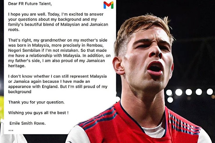 Smith Rowe nhận được sự quan tâm từ cộng đồng bóng đá Malaysia