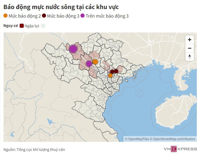 Nước Sông Hồng Dâng Cao, Tràn Vào Khu Dân Cư Ven Sông Ở Hoàn Kiếm, Tây Hồ, Bắc Từ Liêm