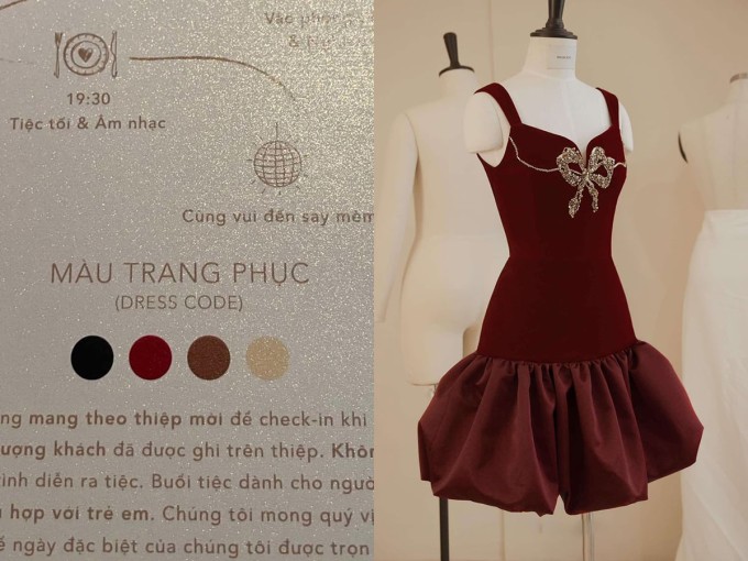  Stylist cho biết Midu mặc đồ đúng quy định dresscode trên thiệp mời. Ảnh:  NVCC 