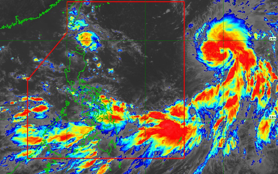 Ảnh vệ tinh bão Bebinca vào 11h ngày 12/9. Ảnh: PAGASA