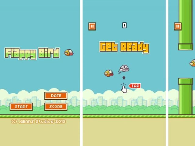 Giao diện trò chơi Flappy Bird gốc từng gây bão 10 năm trước.