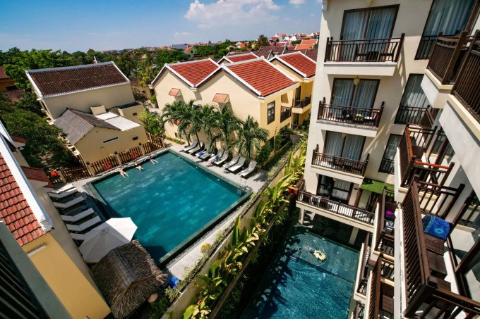 Một góc khách sạn Lụa Hội An. Ảnh: Silkhotel Hoi An