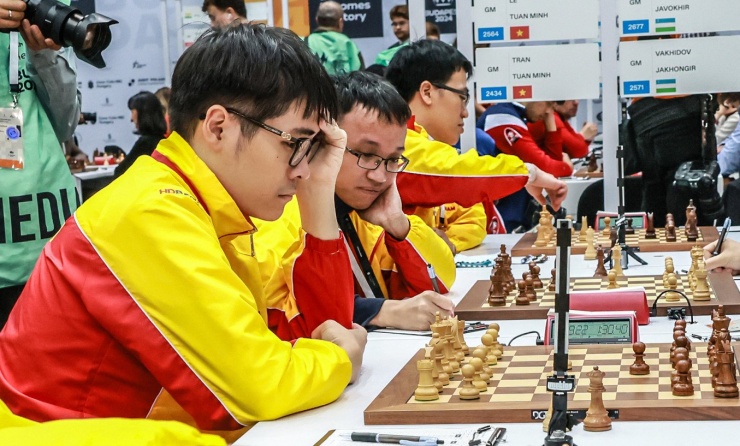 Các kỳ thủ cờ vua Việt Nam có phong độ tốt. Ảnh: FIDE