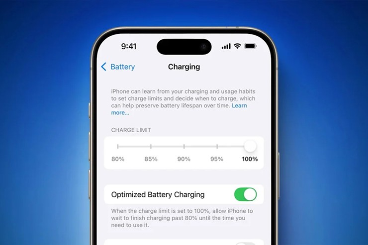 Người dùng đã có thể giới hạn sạc ở mức đến 95%.