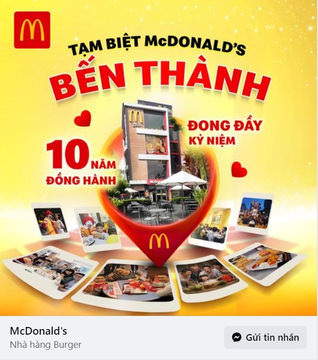 McDonald's đóng cửa chi nhánh Bến Thành sau 10 năm hoạt động