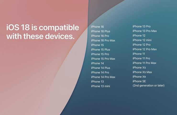 Danh sách các mẫu iPhone tương thích với iOS 18.