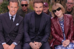 Xu hướng thời trang - Quý ông David Beckham nổi bật ở show Boss cùng Anna Wintour