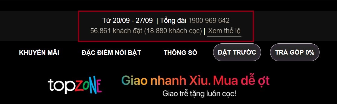 Số lượng đơn đặt hàng vẫn tiếp tục tăng mạnh trong ngày mở pre-order đầu tiên của TopZone