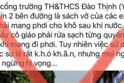 Giáo dục - du học - Thực hư chuyện mang sách phơi kín hai bên đường trước cổng trường