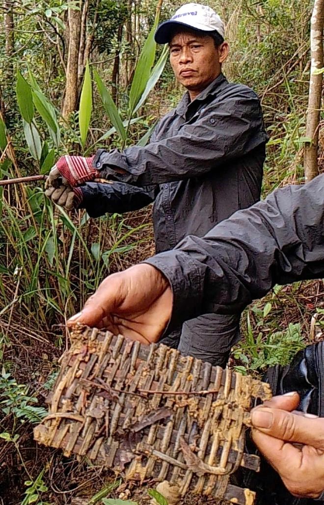 Đội tuần tra băng rừng, lội suối tháo gỡ bẫy động vật.