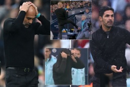 Bóng đá - Pep nổi điên đạp ghế, Arteta ngao ngán che mặt ở đại chiến Man City - Arsenal