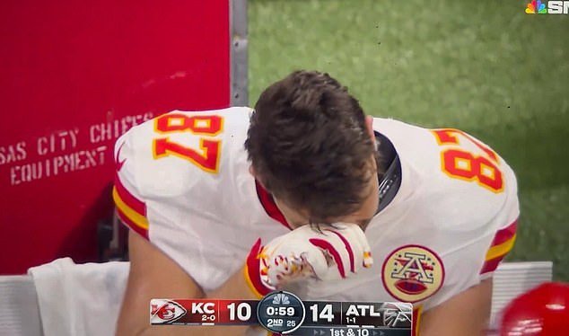 Travis Kelce was sullen on the bench, criticized for his poor performance.