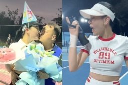 Đời sống Showbiz - Phương Oanh được Shark Bình âu yếm ngay trên sân pickleball