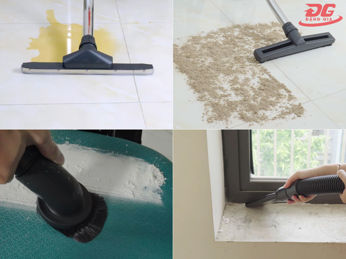 Bộ phụ kiện hỗ trợ tốt quá trình vệ sinh cho máy hút bụi công nghiệp