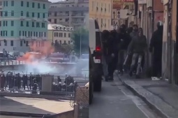 Hỗn loạn bóng đá Italia: Hooligan tấn công làm 26 cảnh sát bị thương