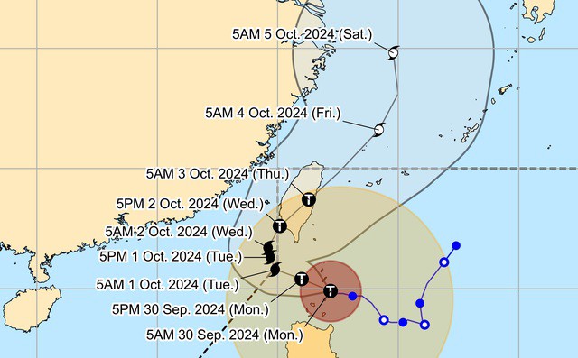 Đường đi phức tạp của bão Krathon (Julian) - Ảnh: PAGASA