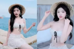 Ngắm Quỳnh Trương  " cân đẹp "  bikini ren trắng hút hồn netizen