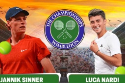 Trực tiếp tennis Sinner - Nardi: Ưu thế cho tay vợt số 1 thế giới (Wimbledon)