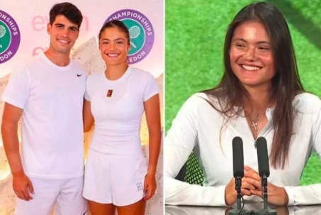 Raducanu "đỏ mặt" khi nói về "chuyện tình cảm" với Alcaraz tại Wimbledon
