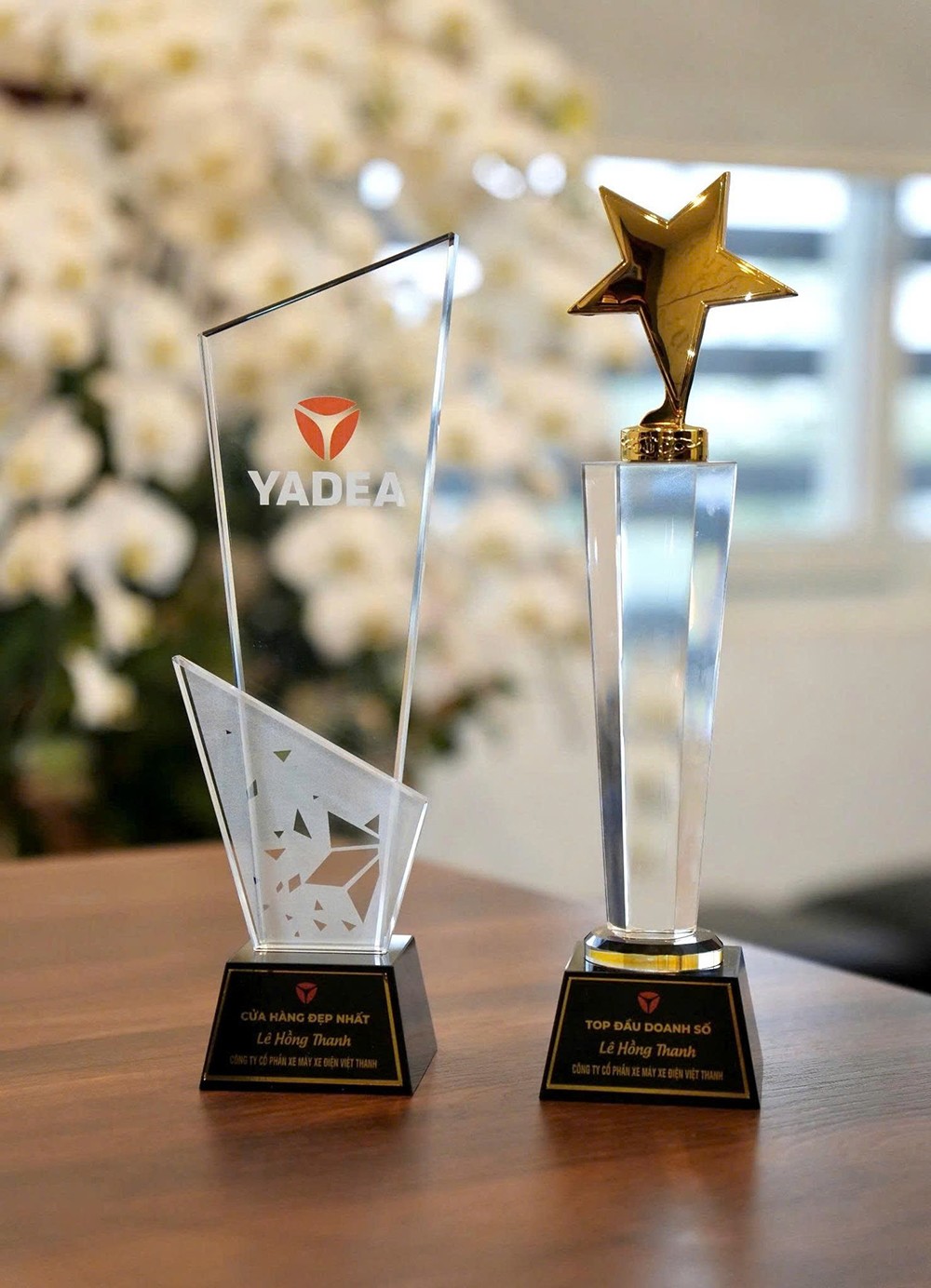 Đại lý Việt Thanh nhận được cúp danh hiệu của YADEA trao tặng