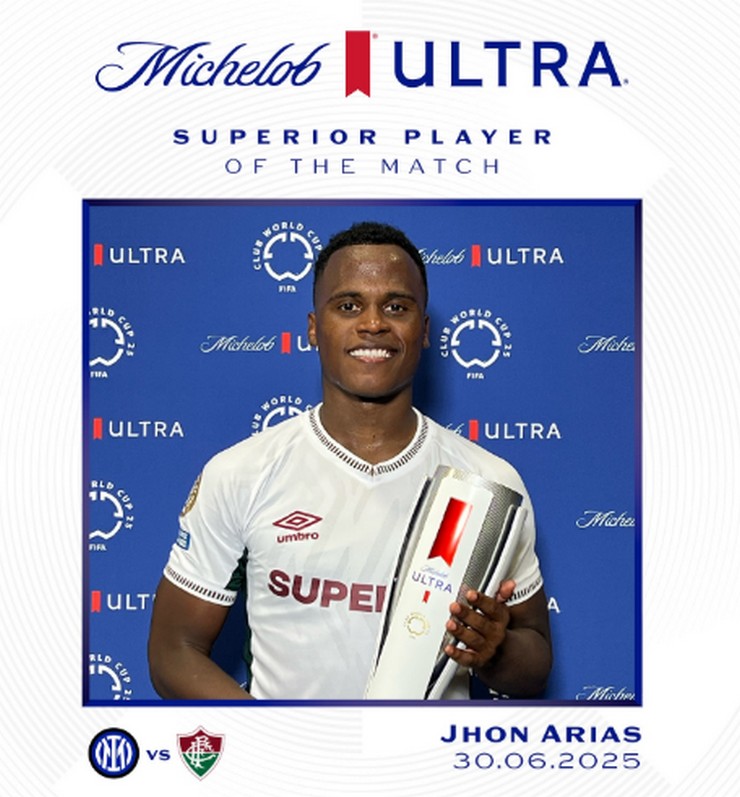 Tiền vệ Jhon Arias lần thứ 3 giành danh hiệu cầu thủ xuất sắc nhất trận đấu tại FIFA Club World Cup 2025