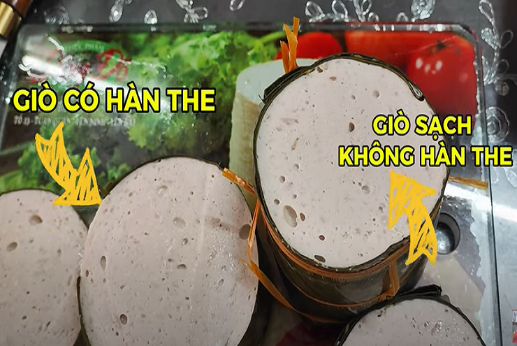 Giò chả có hàn the và không có hàn the không khác nhau nhiều về mặt cảm quan.