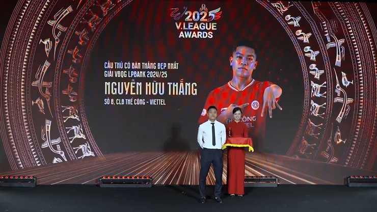 Bàn thắng của Nguyễn Hữu Thắng&nbsp;được vinh danh &nbsp;“Bàn thắng đẹp nhất V-League 2024/25”