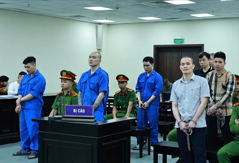 Các bị cáo tại phiên tòa. Ảnh: Hoàng Huy