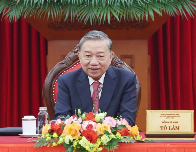 Tổng Bí thư Tô Lâm tại cuộc điện đàm. Ảnh: TTXVN